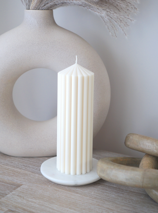 Large Ribbed Candle (Ross)